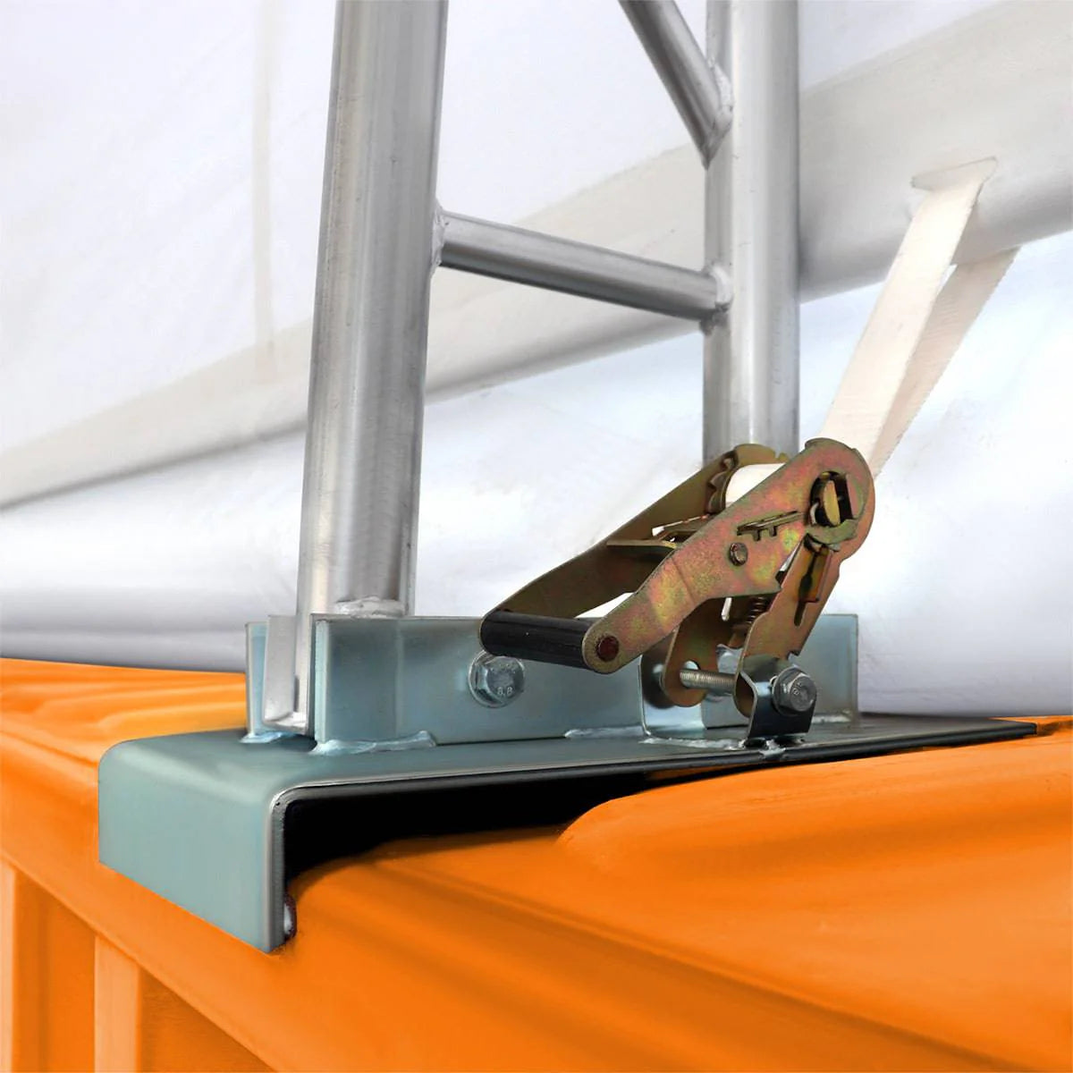 New 30' x 20' Dual Truss Container Shelter with Heavy Duty 17 oz PVC Cover, Enclosed End Wall & Front Drop