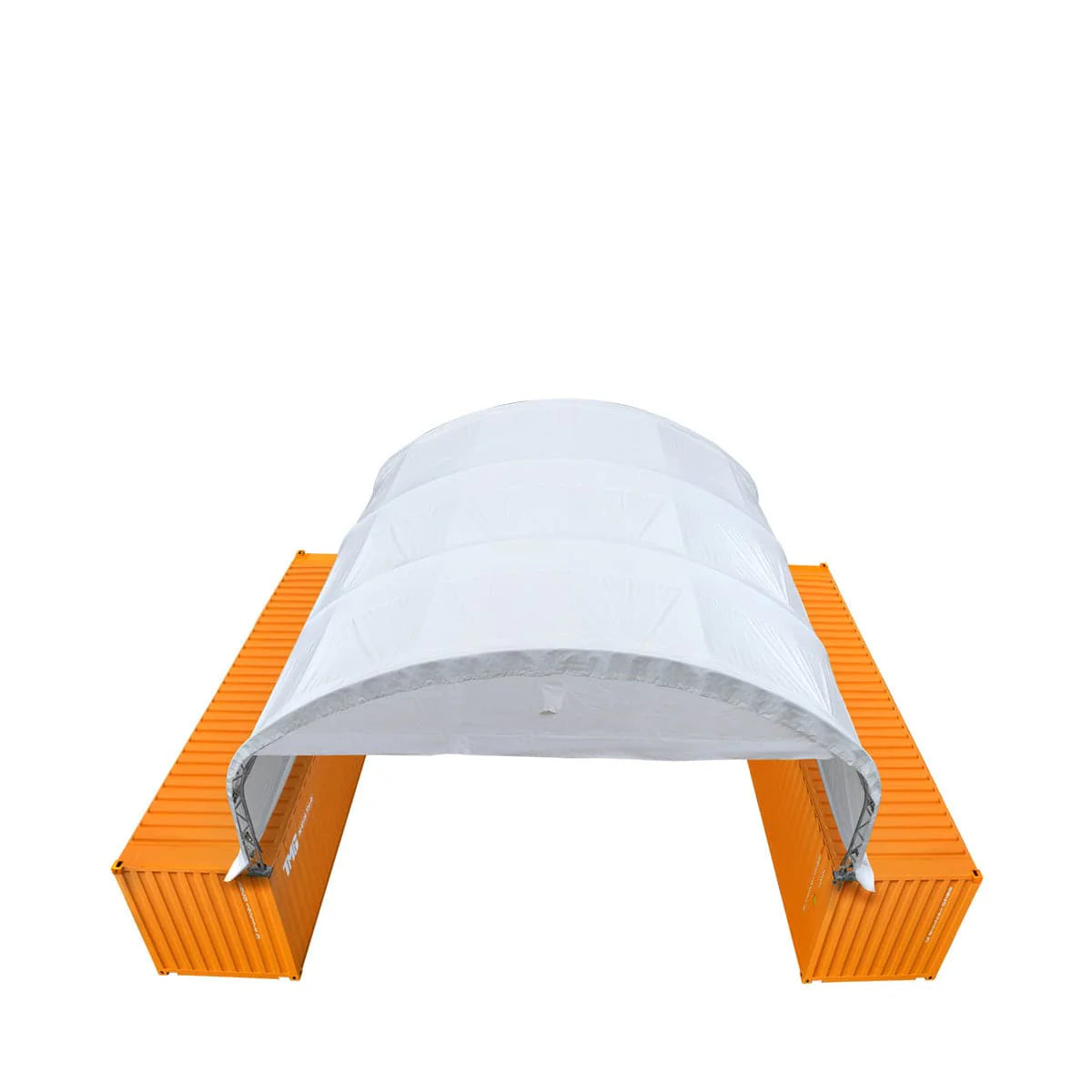 New 30' x 20' Dual Truss Container Shelter with Heavy Duty 17 oz PVC Cover, Enclosed End Wall & Front Drop