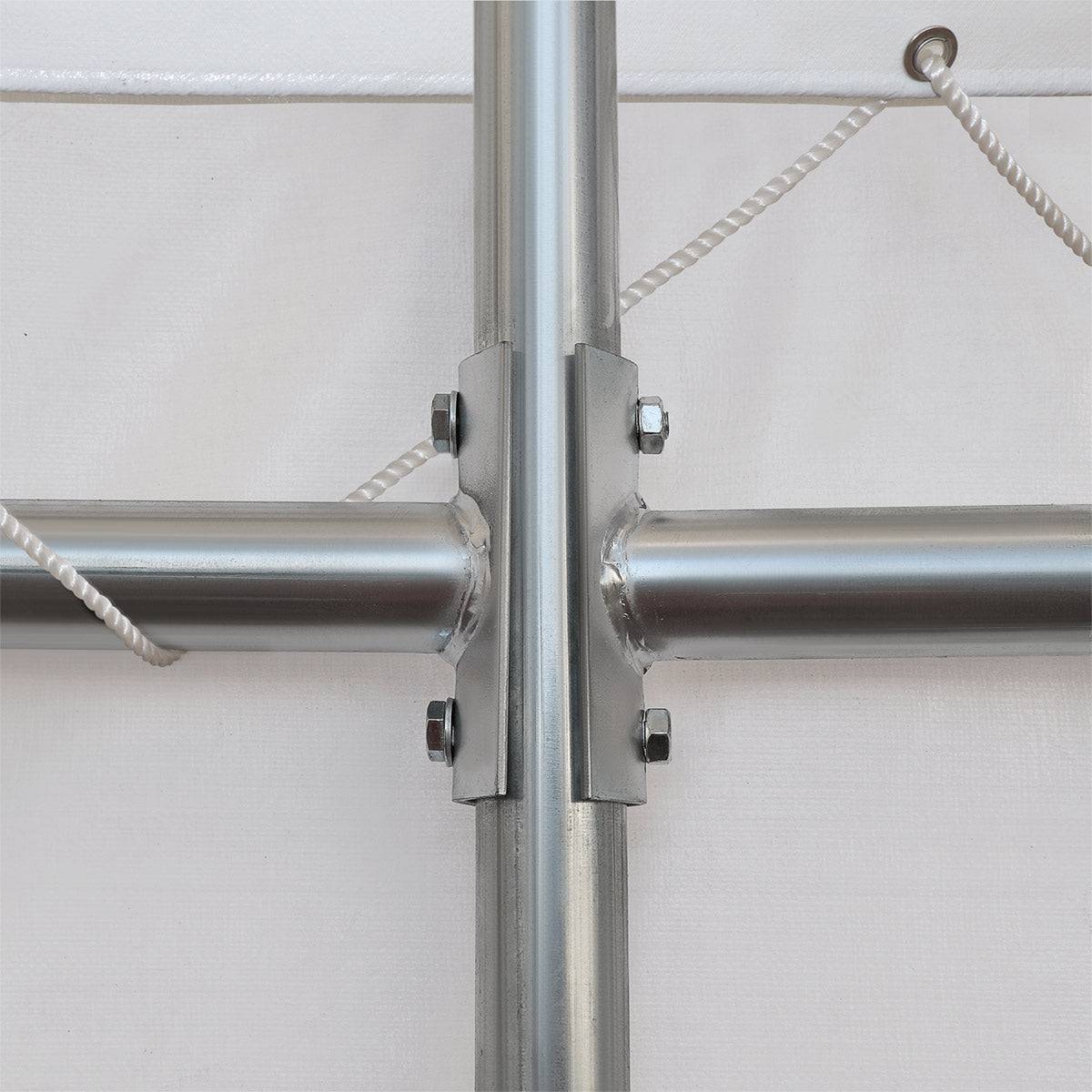 New 30' x 40' Dual Truss Container Shelter with Heavy Duty 17 oz PVC Cover, Enclosed End Wall & Front Drop