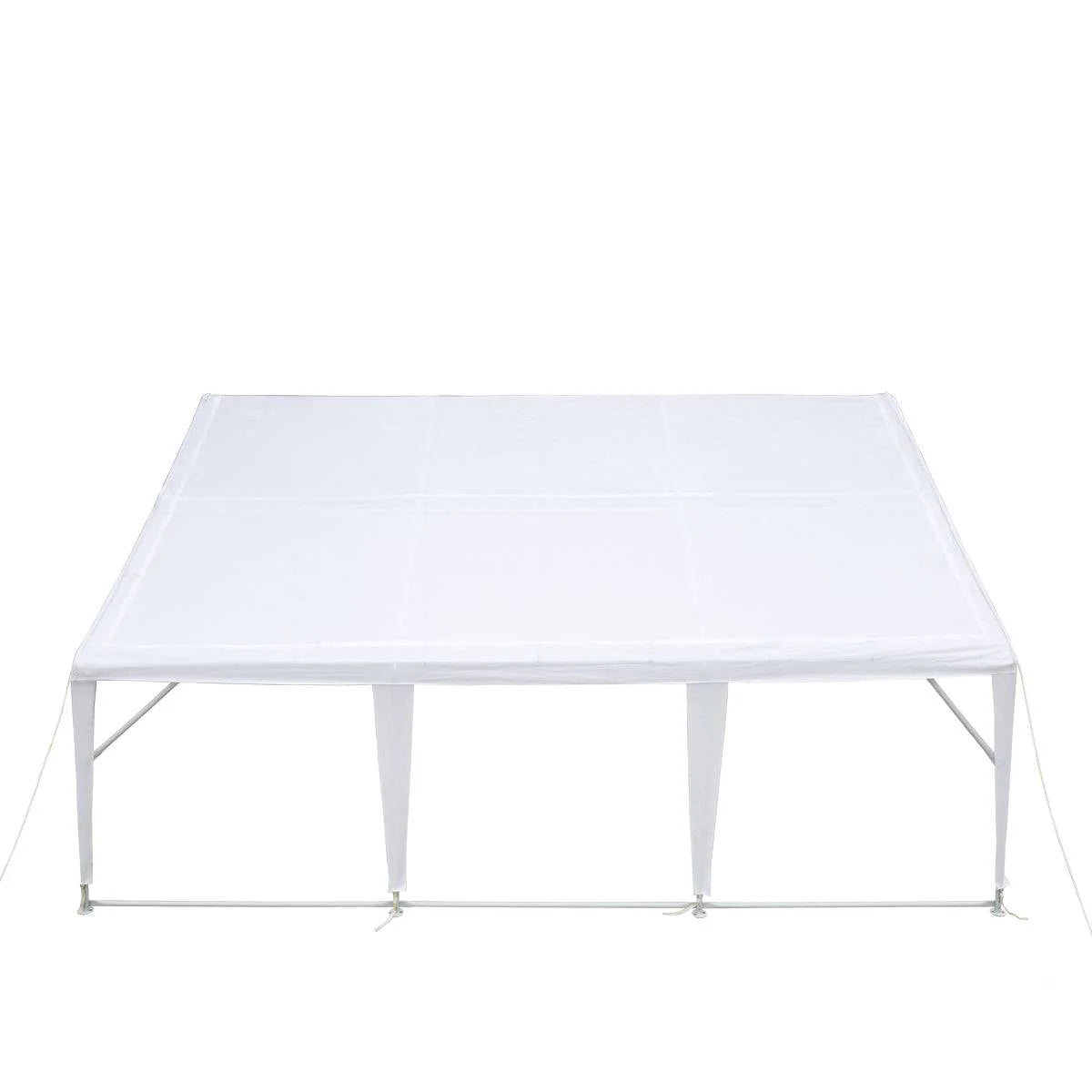 New 20’ x 20’ Heavy Duty Outdoor Party Tent, PE Tarpaulin Fabric, 6’6” Overhead, 10’ Peak Ceiling