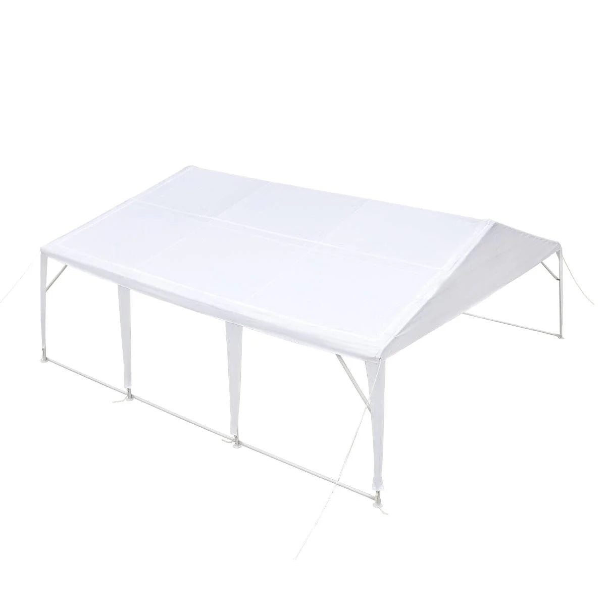New 20’ x 20’ Heavy Duty Outdoor Party Tent, PE Tarpaulin Fabric, 6’6” Overhead, 10’ Peak Ceiling