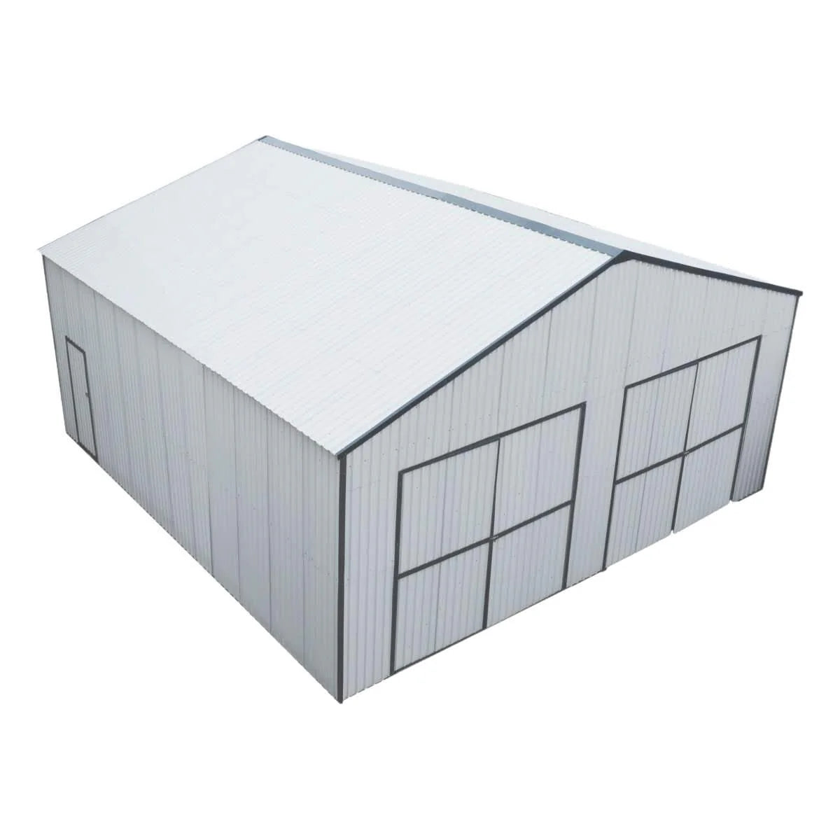 New 30' x 30' Metal Garage Shed – Steel Building with 11’ Clearance High Front Doors, Side Entry Door, 16 GA Steel Structure