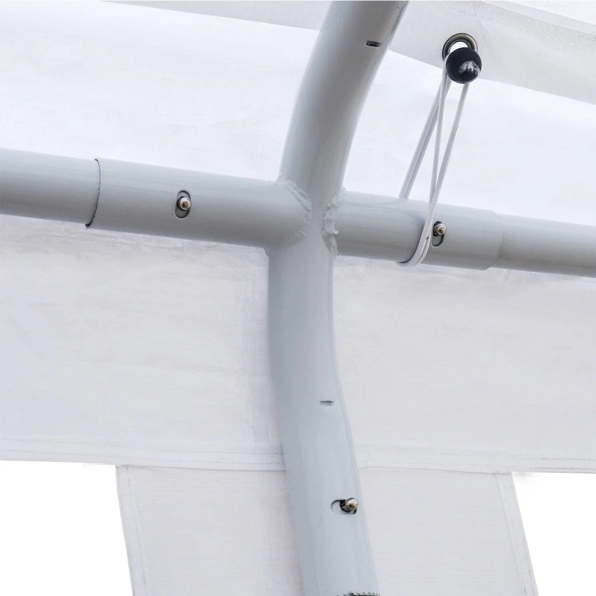 New 20’ x 20’ Heavy Duty Outdoor Party Tent, PE Tarpaulin Fabric, 6’6” Overhead, 10’ Peak Ceiling