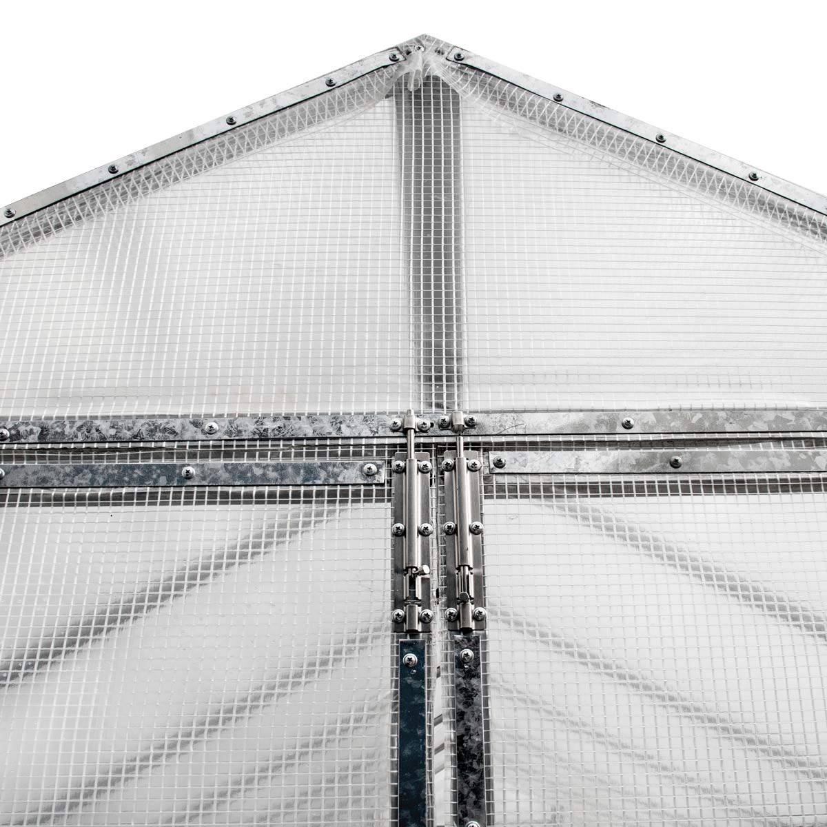 New 8’ x 13’ Greenhouse Grow Tent w/20 Mil Ripstop Leno Mesh PVC Cover, Galvanized Steel Frame, Roll-up Windows