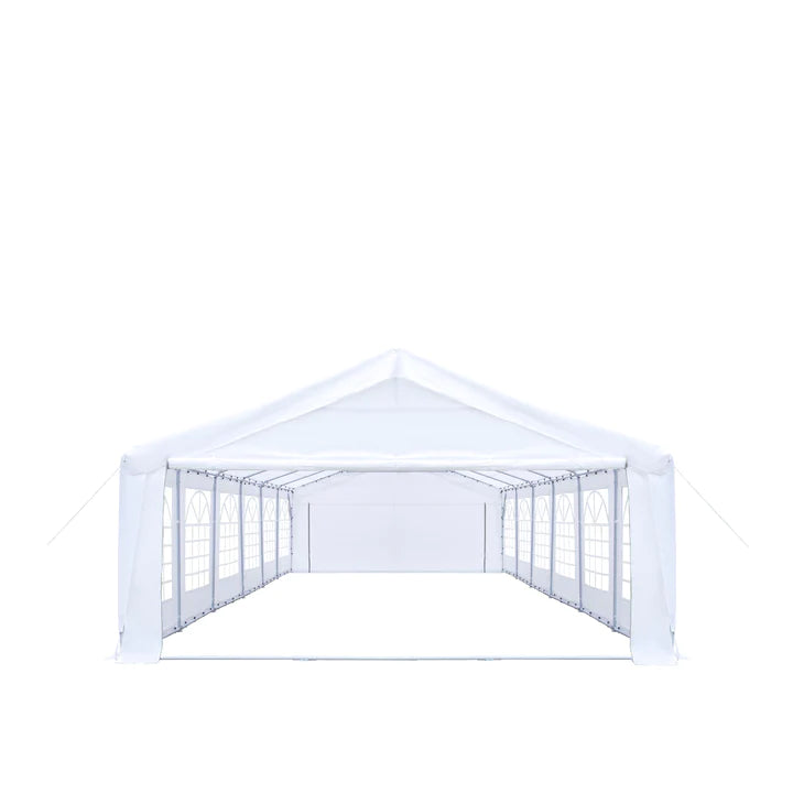 New 20' x 40' Heavy Duty Outdoor Party Tent with Removable Sidewalls and Roll-Up Doors, 11 oz PE Cover, 6’6” Overhead, 10’ Peak Ceiling