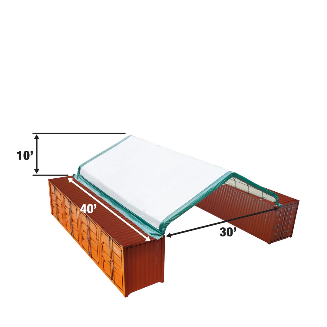 New 30' x 40' PVC Fabric Container Peak Roof Shelter Pro Series, Fire Retardant, Water Resistant, UV Protected