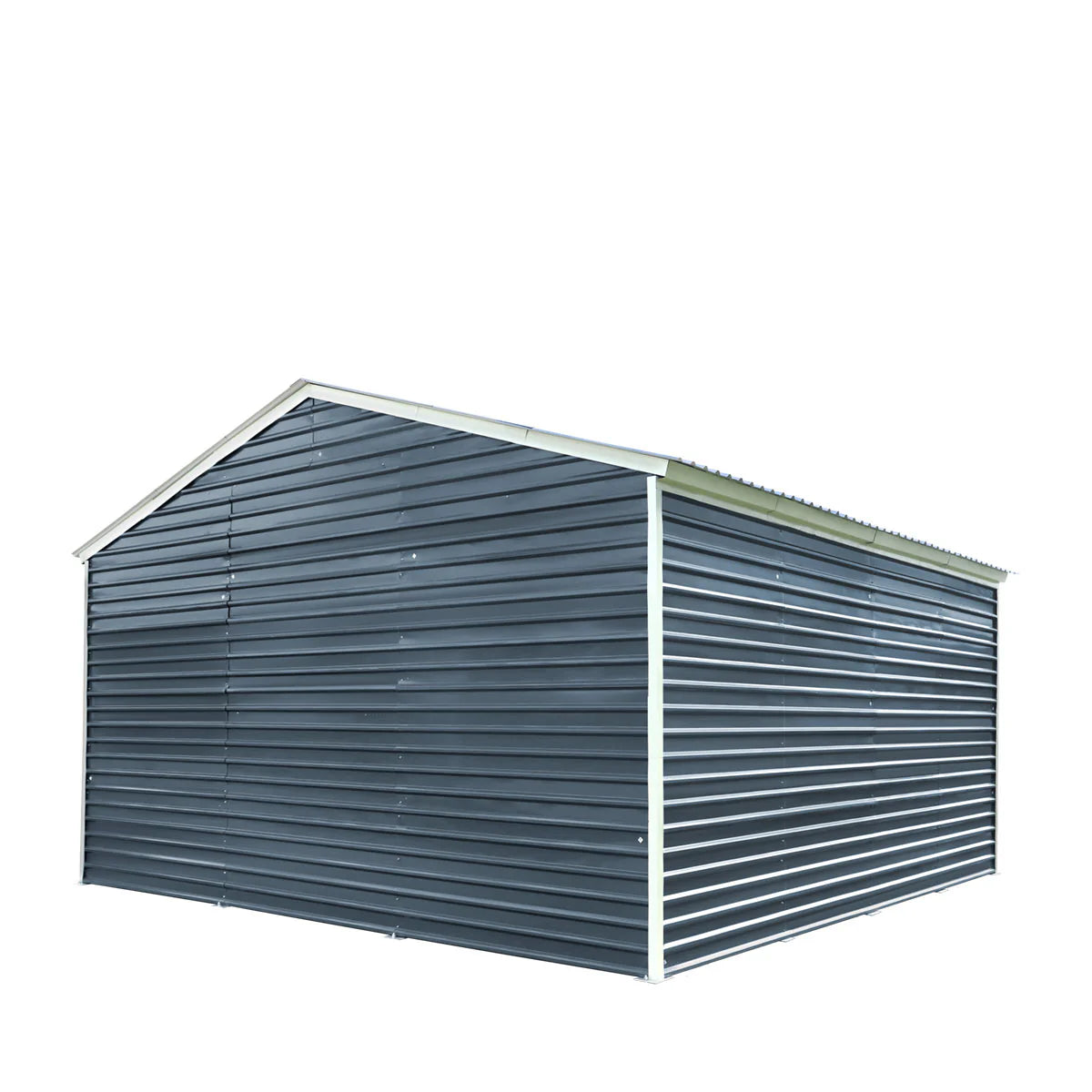 New 20’ x 20’ Metal Garage Shed with 9' High Double Front Doors, 13' Peak Height, Side Entry Door, 400 Sq-Ft Floor Space