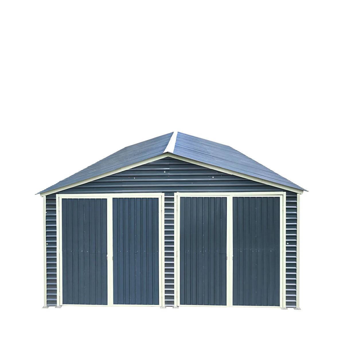 New 20’ x 30’ Metal Garage Shed with 9' High Double Front Doors, 13’ Peak Height, Side Entry Door, 600 Sq-Ft Floor Space