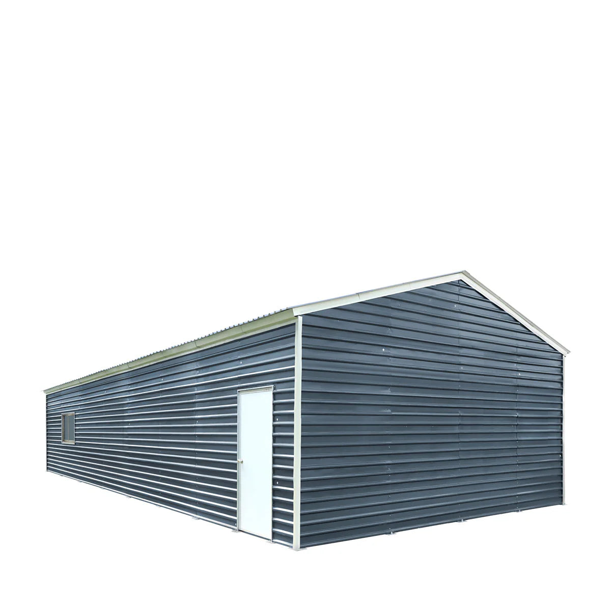 New 26’ x 40’ Metal Garage Shed with 9’ High Double Front Doors, 14’ Peak Height, Side Entry Door, 1040 Sq-Ft Floor Space