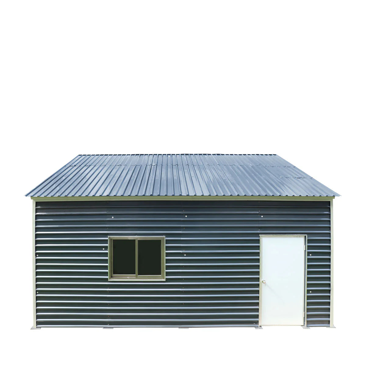 New 20’ x 20’ Metal Garage Shed with 9' High Double Front Doors, 13' Peak Height, Side Entry Door, 400 Sq-Ft Floor Space