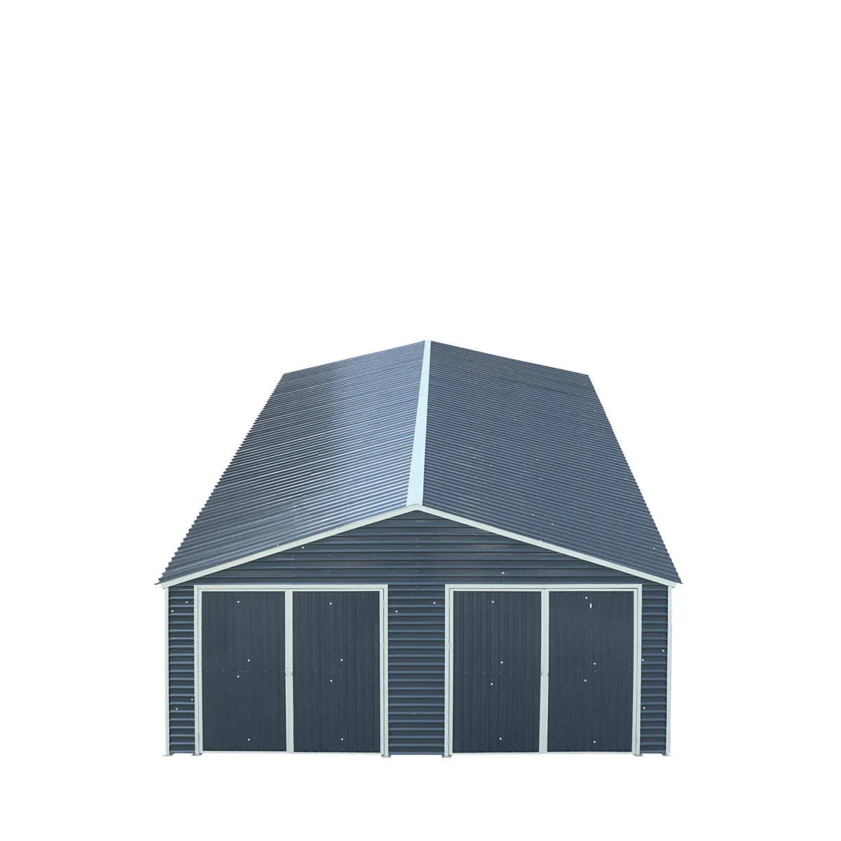 New 26’ x 40’ Metal Garage Shed with 9’ High Double Front Doors, 14’ Peak Height, Side Entry Door, 1040 Sq-Ft Floor Space