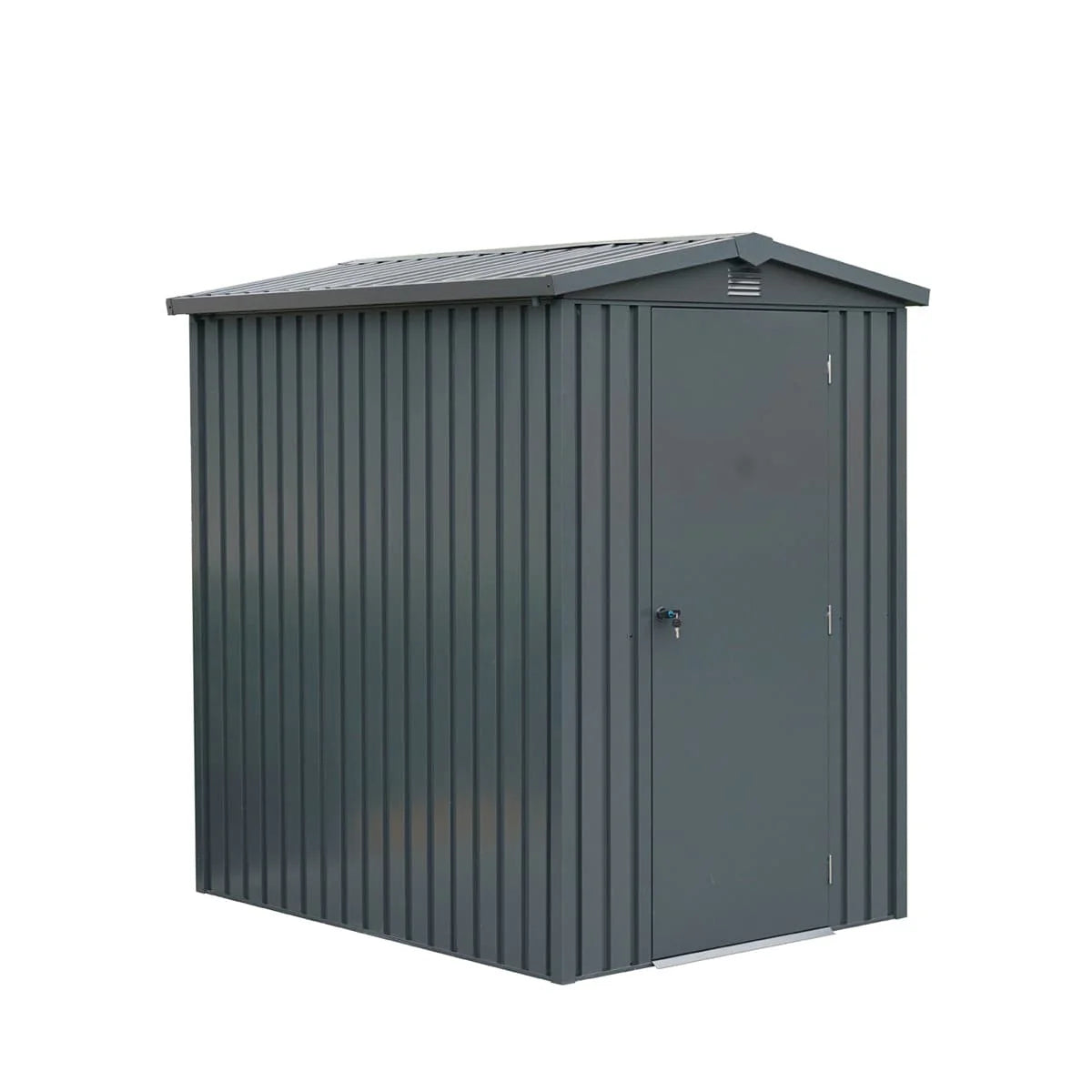 New 5 x 6 FT Apex Roof Metal Shed Pro Series, Galvanized Corrugated Metal, Apex Roof Design, Two air Vents