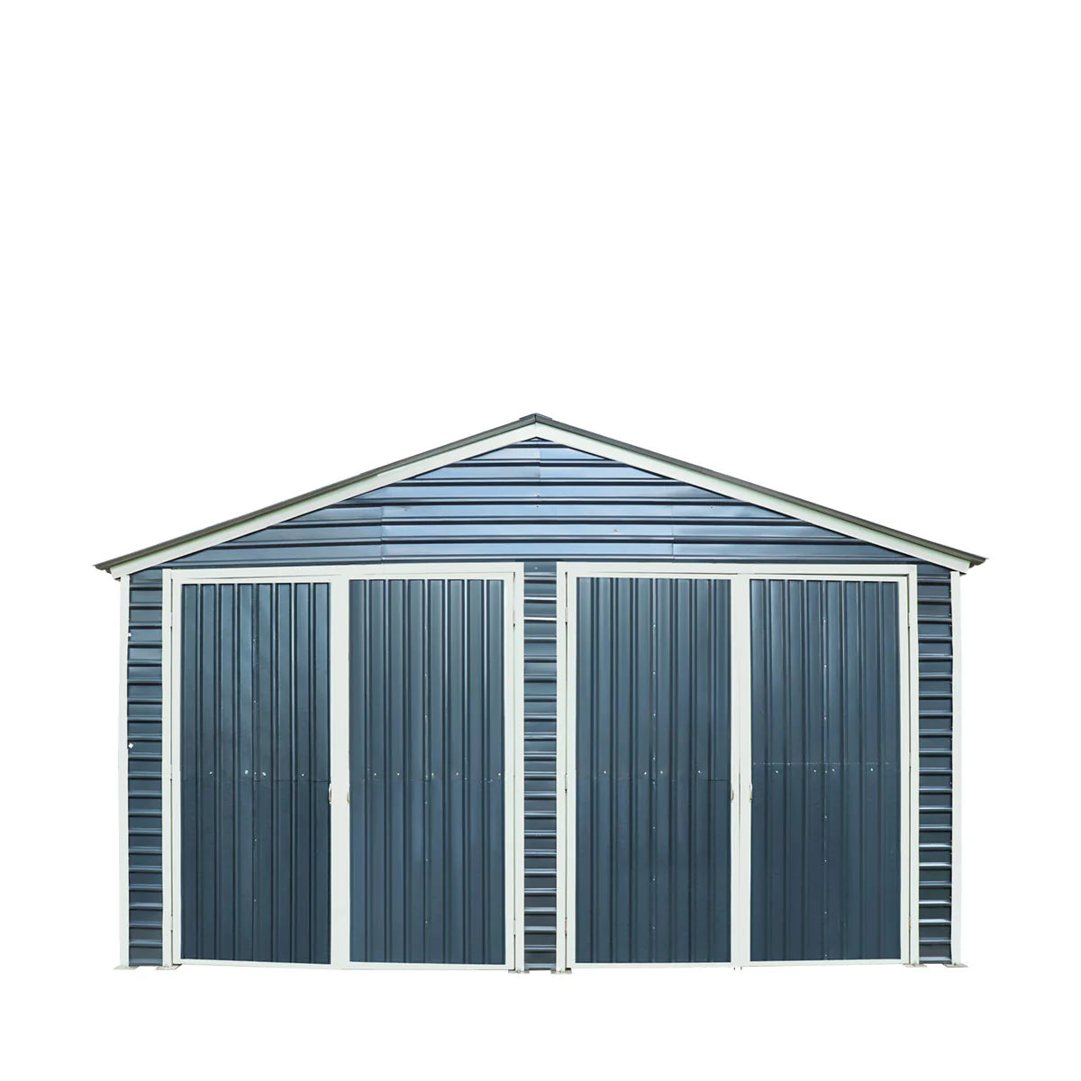 New 20’ x 30’ Metal Garage Shed with 9' High Double Front Doors, 13’ Peak Height, Side Entry Door, 600 Sq-Ft Floor Space