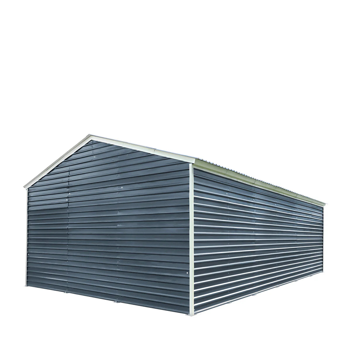 New 20’ x 30’ Metal Garage Shed with 9' High Double Front Doors, 13’ Peak Height, Side Entry Door, 600 Sq-Ft Floor Space