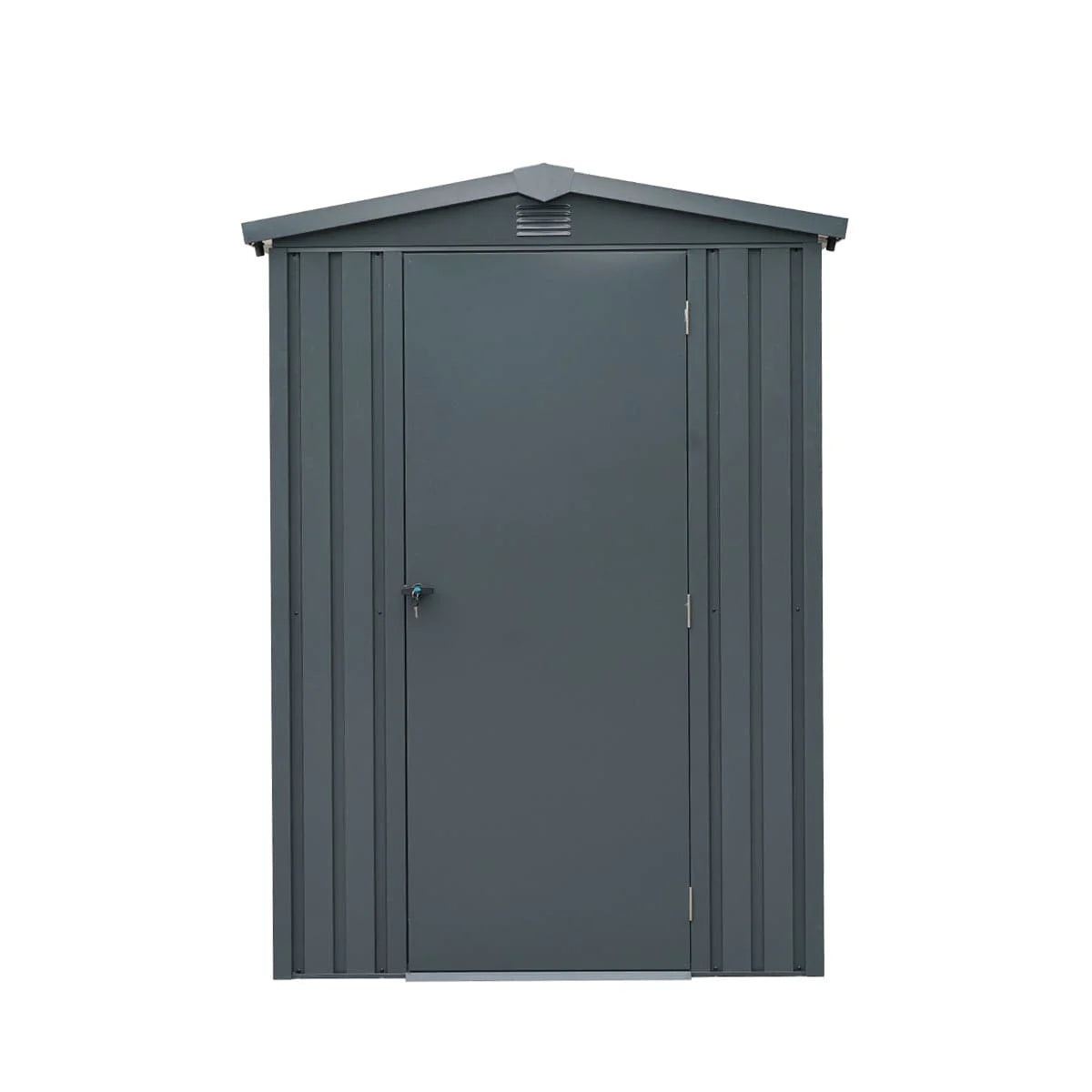 New 5 x 6 FT Apex Roof Metal Shed Pro Series, Galvanized Corrugated Metal, Apex Roof Design, Two air Vents