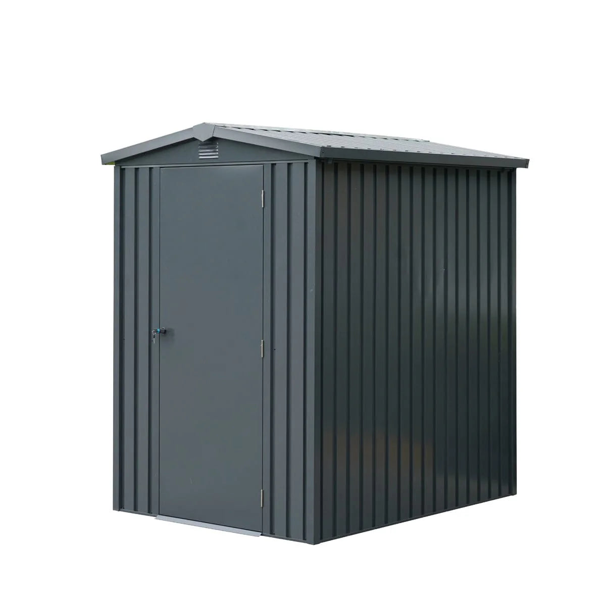 New 5 x 6 FT Apex Roof Metal Shed Pro Series, Galvanized Corrugated Metal, Apex Roof Design, Two air Vents