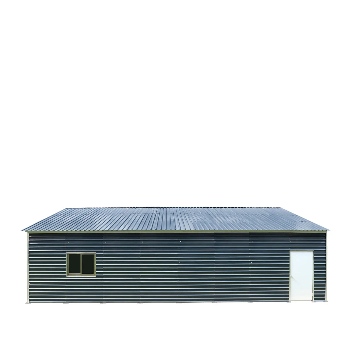 New 26’ x 40’ Metal Garage Shed with 9’ High Double Front Doors, 14’ Peak Height, Side Entry Door, 1040 Sq-Ft Floor Space