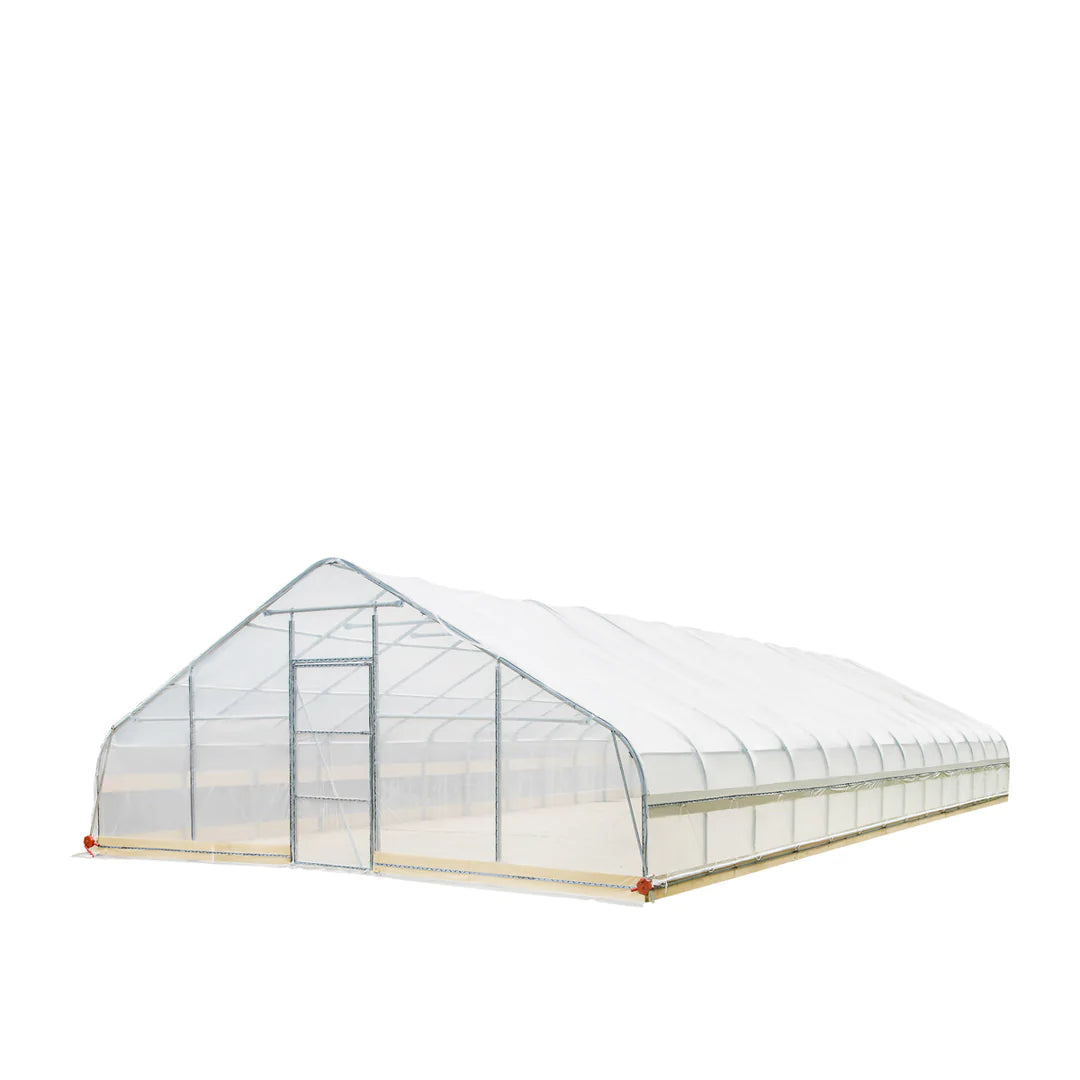 New 25’ x 60’ Tunnel Greenhouse Grow Tent w/6 Mil Clear EVA Plastic Film, Cold Frame, Hand Crank Roll-Up Sides, Peak Ceiling Roof