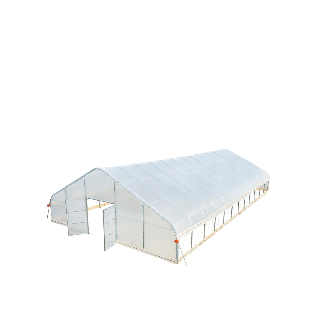 New 30’ x 50’ Tunnel Greenhouse Grow Tent w/6 Mil Clear EVA Plastic Film, Cold Frame, Hand Crank Roll-Up Sides, Peak Ceiling Roof