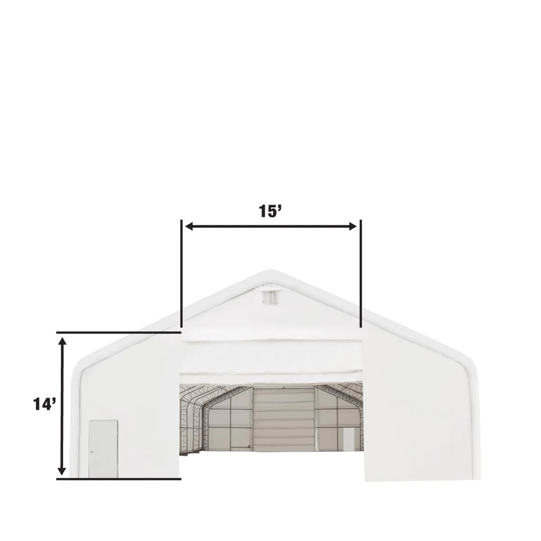 New Pro Series 40' x 40' Dual Truss Storage Shelter with Heavy Duty 21 oz PVC Cover & Drive Through Doors