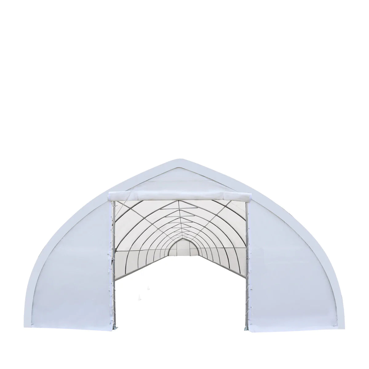 New 30' x 80' Peak Ceiling Storage Shelter with Heavy Duty 17 oz PVC Cover & Drive Through Doors