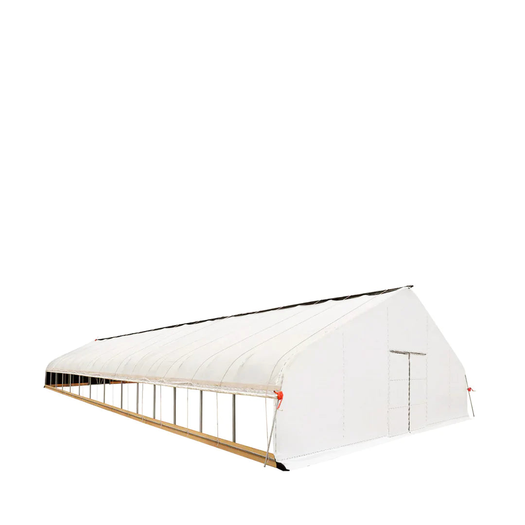 New Pro Series 30’ x 60’ Light Deprivation Two Layer Cover Greenhouse Grow Tent, 6-mil Blackout Tarp and Clear Film, Cold Frame, Hand Crank Roll-Up Sides, Peak Ceiling Roof