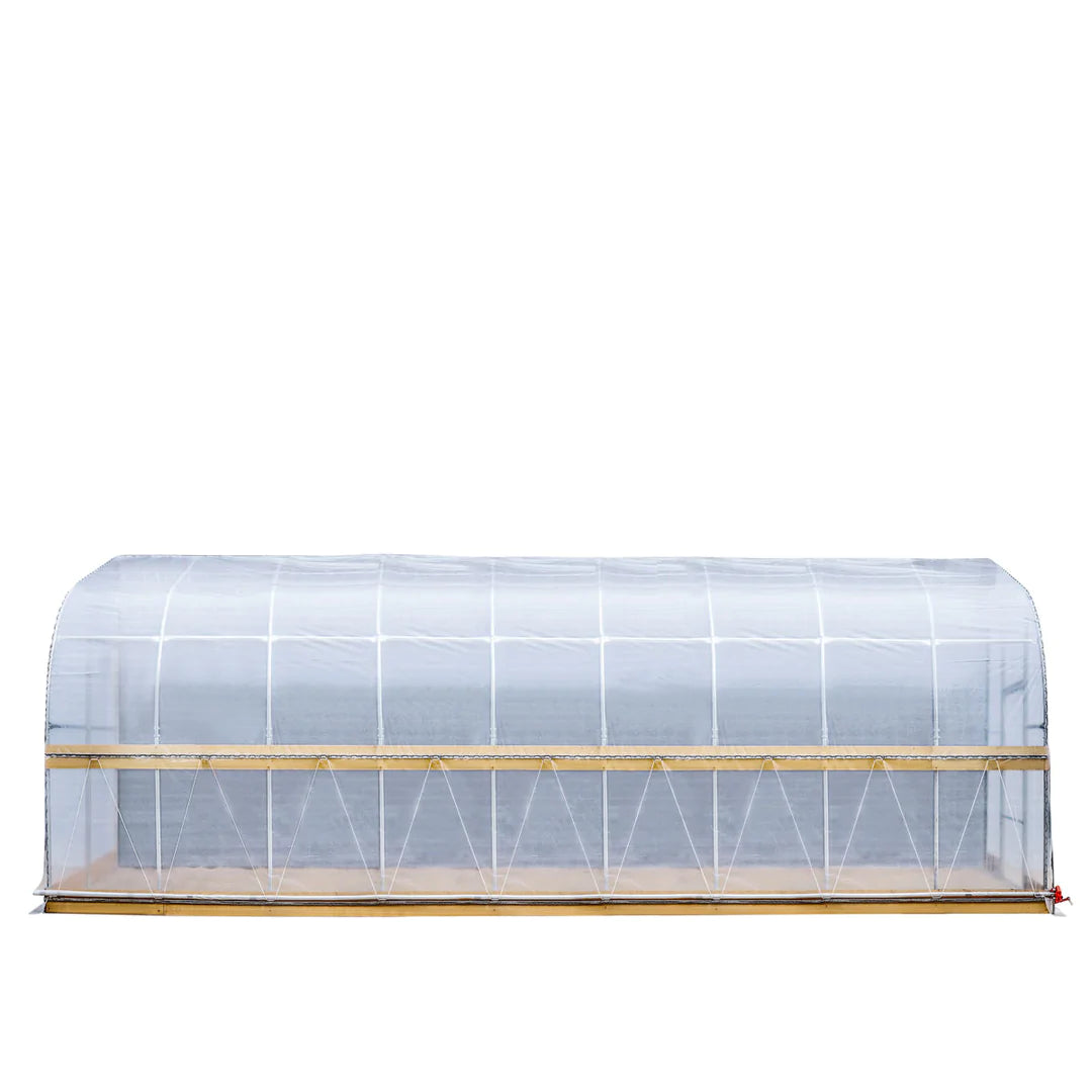 New 10’ x 40’ Lean-To Greenhouse Grow Tent w/6 Mil Clear EVA Plastic Film, Cold Frame, Hand Crank Roll-Up Side, 6-½’ Sidewall