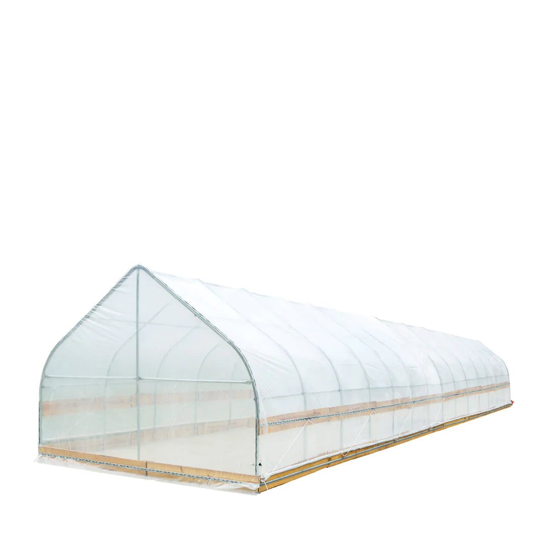 New 12’ x 60’ Tunnel Greenhouse Grow Tent w/6 Mil Clear EVA Plastic Film, Cold Frame, Hand Crank Roll-Up Sides, Peak Ceiling Roof