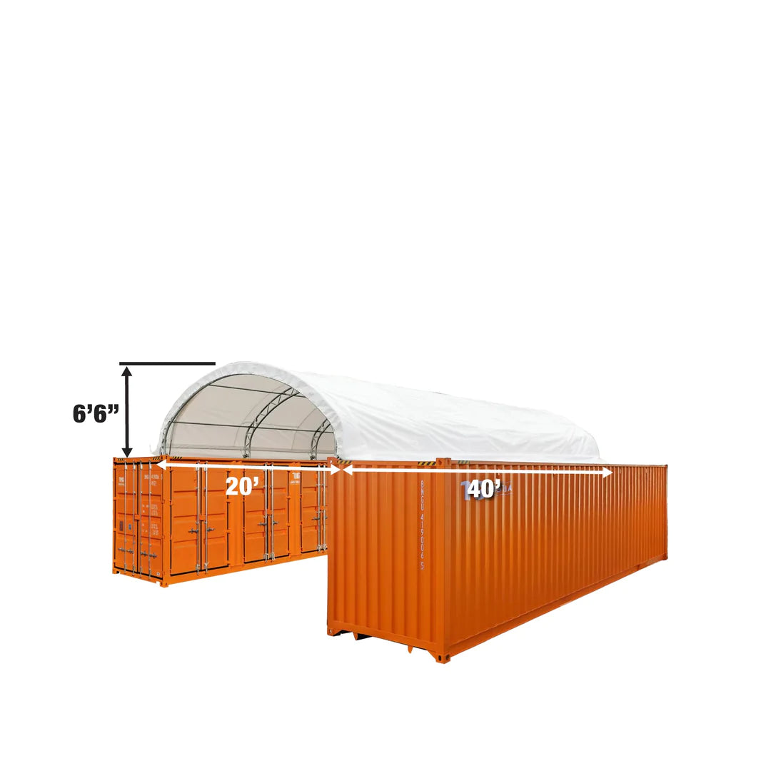 New Pro Series 20' x 40' Dual Truss Container Shelter with Heavy Duty 17 oz PVC Cover