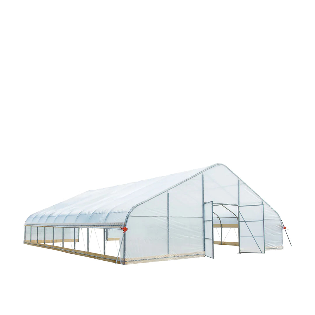 New 30’ x 40’ Tunnel Greenhouse Grow Tent w/6 Mil Clear EVA Plastic Film, Cold Frame, Hand Crank Roll-Up Sides, Peak Ceiling Roof