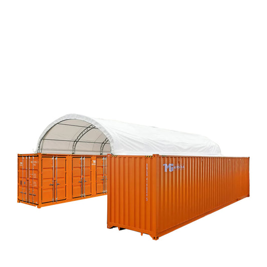 New Pro Series 20' x 40' Dual Truss Container Shelter with Heavy Duty 17 oz PVC Cover