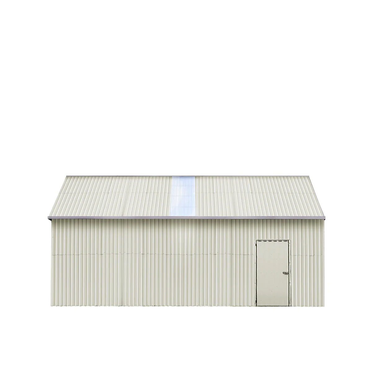 New 25’ x 33’ Double Garage Metal Barn Shed with Side Entry Door, 825 Sq-Ft Floor Space, 9’8” Eave Height, 27 GA Metal, Skylights, 4/12 Roof Pitch