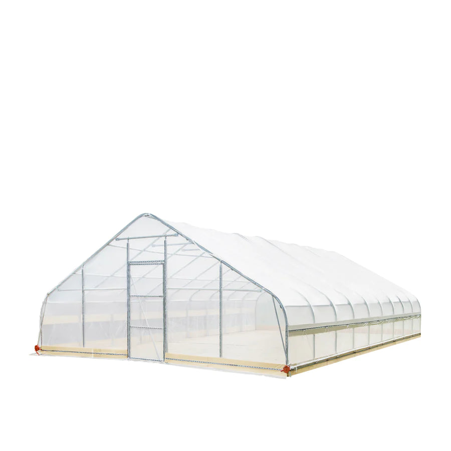 New 25’ x 40’ Tunnel Greenhouse Grow Tent w/6 Mil Clear EVA Plastic Film, Cold Frame, Hand Crank Roll-Up Sides, Peak Ceiling Roof