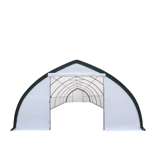 New 30' x 60' Peak Ceiling Storage Shelter with Heavy Duty 11 oz PE Cover & Drive Through Doors,