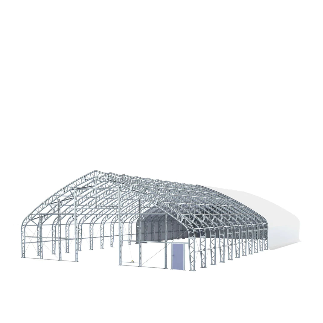 New Pro Series 60’ Wide Dual Truss Storage Shelter with Heavy Duty 32oz PVC Cover (available lengths: 80', 100', 120' and 150')