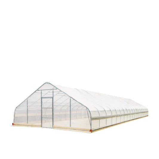 New 25’ x 80’ Tunnel Greenhouse Grow Tent w/6 Mil Clear EVA Plastic Film, Cold Frame, Hand Crank Roll-Up Sides, Peak Ceiling Roof