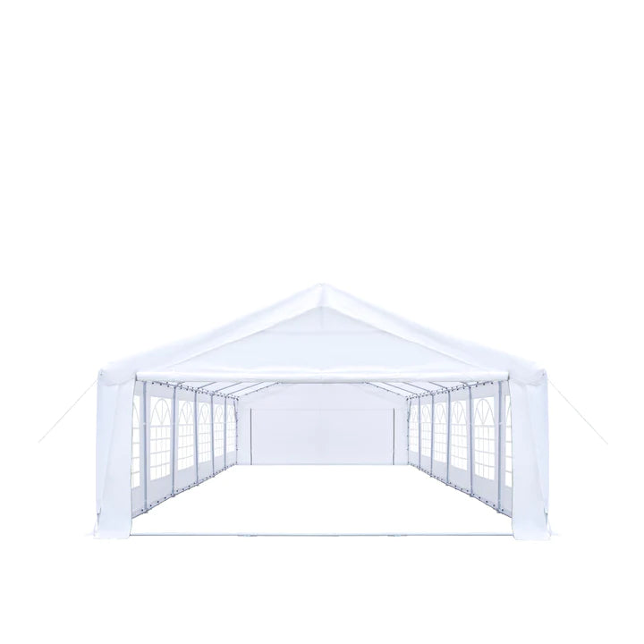 New 20' x 40' Heavy Duty Outdoor Party Tent with Removable Sidewalls and Roll-Up Doors, 11 oz PE Cover, 6’6” Overhead, 10’ Peak Ceiling