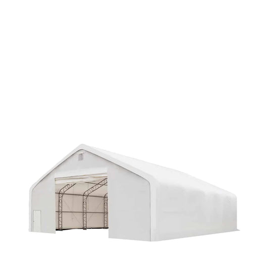 New Pro Series 40' x 40' Dual Truss Storage Shelter with Heavy Duty 21 oz PVC Cover & Drive Through Doors