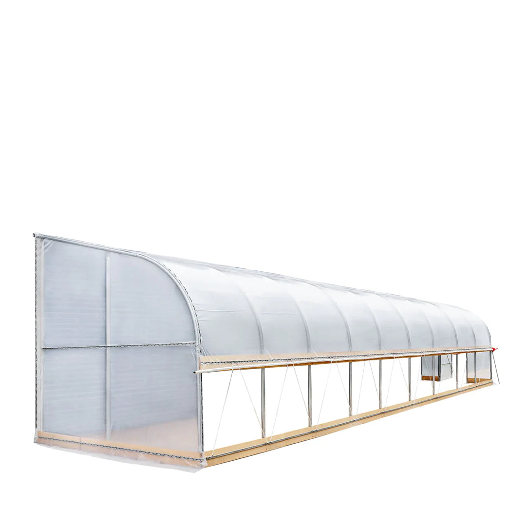 New 10’ x 40’ Lean-To Greenhouse Grow Tent w/6 Mil Clear EVA Plastic Film, Cold Frame, Hand Crank Roll-Up Side, 6-½’ Sidewall