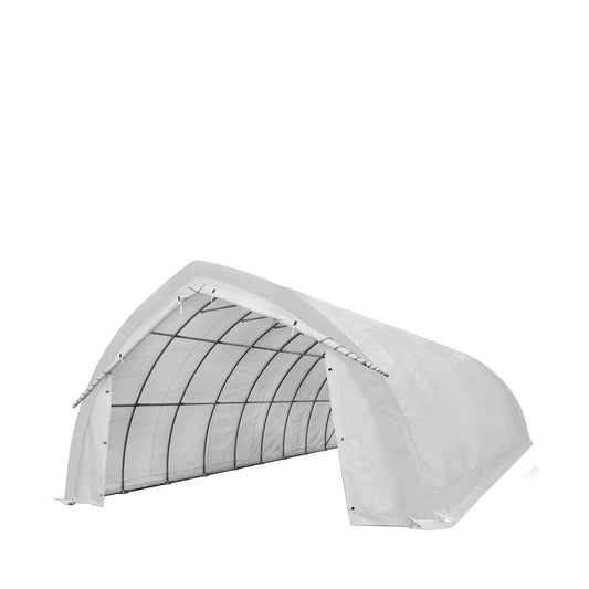 New 20' x 40' Arch Wall Peak Ceiling Storage Shelter with Heavy Duty 17 oz PVC Cover & Drive Through Doors