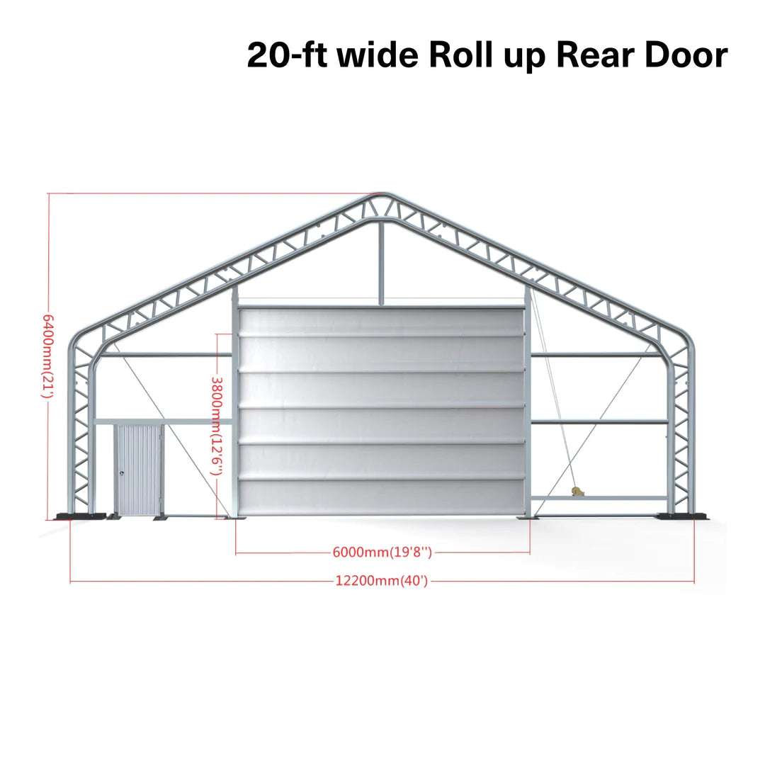 New Pro Series 40' x 80' Dual Truss Storage Shelter with Heavy Duty 21 oz PVC Cover & Drive Through Doors