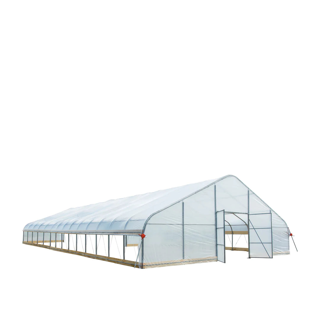 New 30’ x 60’ Tunnel Greenhouse Grow Tent w/6 Mil Clear EVA Plastic Film, Cold Frame, Hand Crank Roll-Up Sides, Peak Ceiling Roof