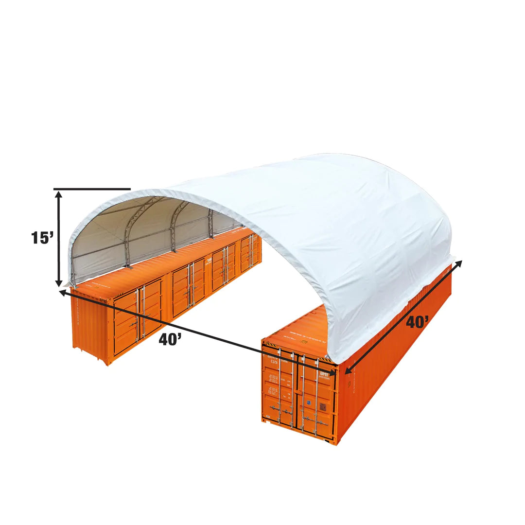 New 40' x 40' Dual Truss Container Shelter with Heavy Duty 21 oz PVC Cover