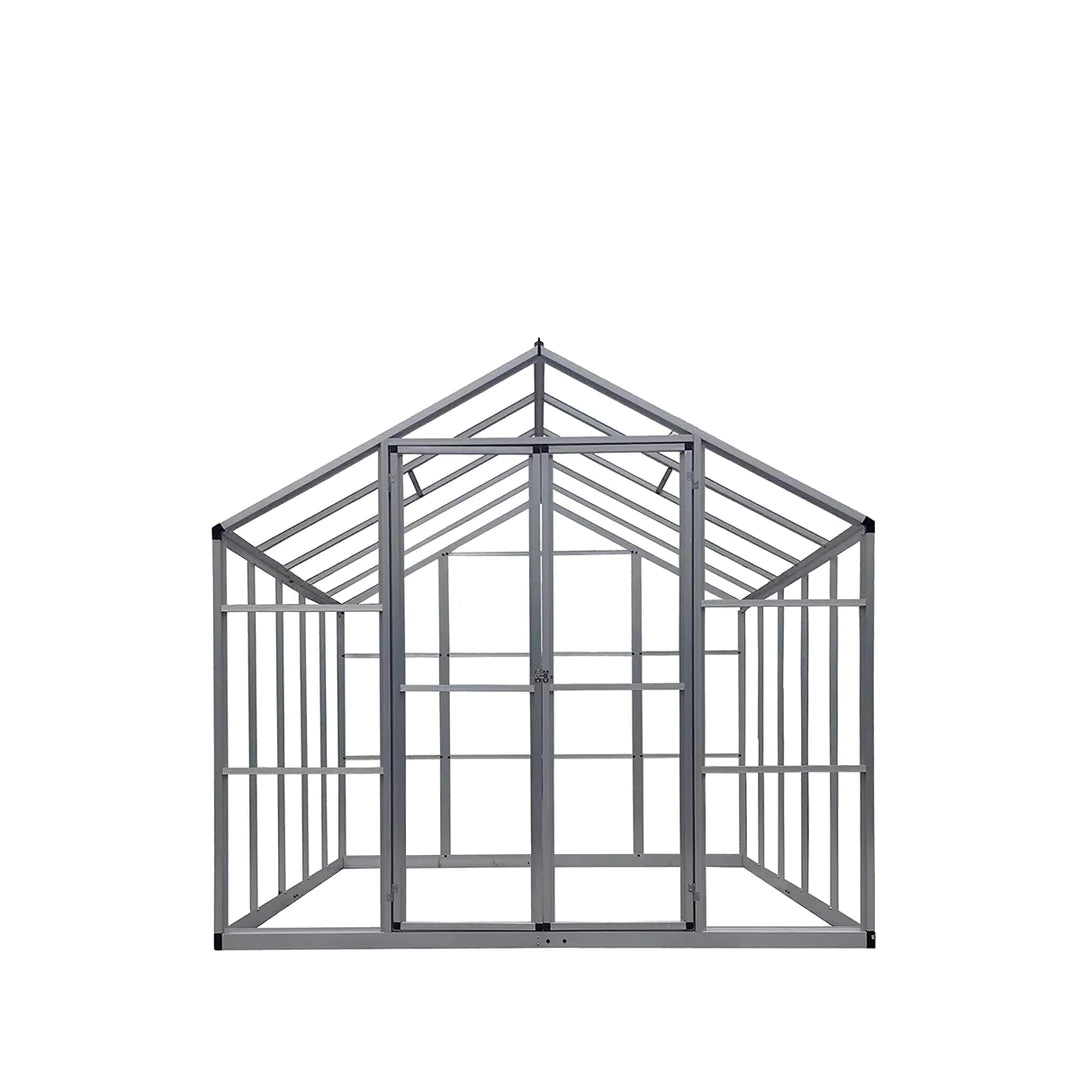 New  8' x 10' Aluminum Frame Greenhouse w/4 mm Twin Wall Polycarbonate Panels, UV Protected Panels