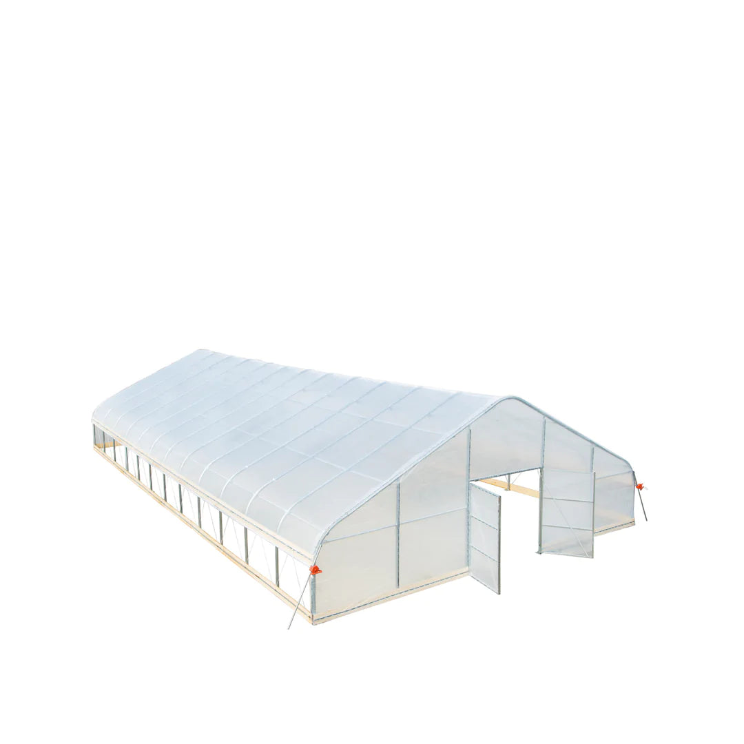 New 30’ x 50’ Tunnel Greenhouse Grow Tent w/6 Mil Clear EVA Plastic Film, Cold Frame, Hand Crank Roll-Up Sides, Peak Ceiling Roof