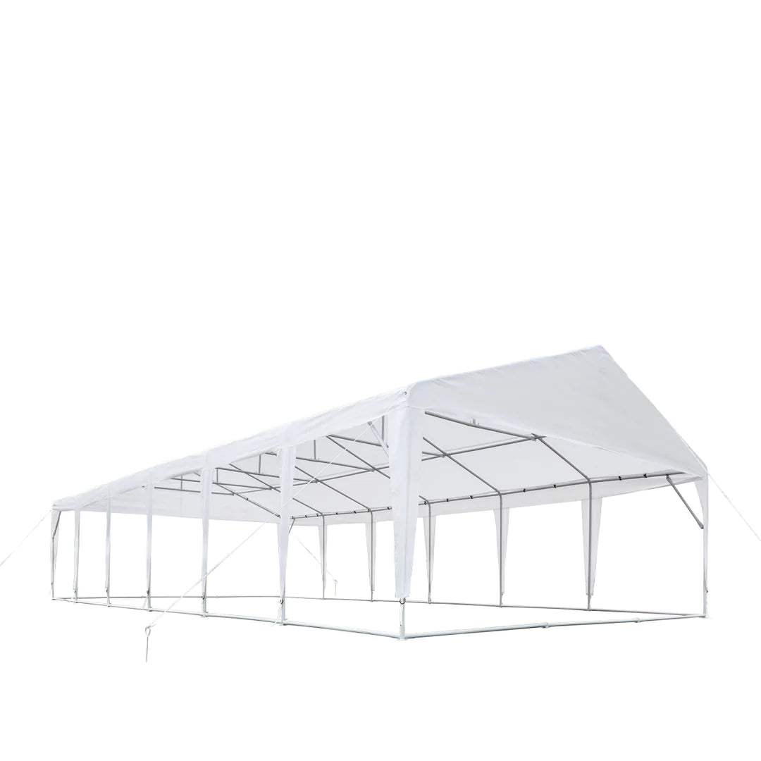 New 20' x 40' Heavy Duty Outdoor Party Tent, 11 oz PE Cover, 6’6” Overhead, 10’ Peak Ceiling