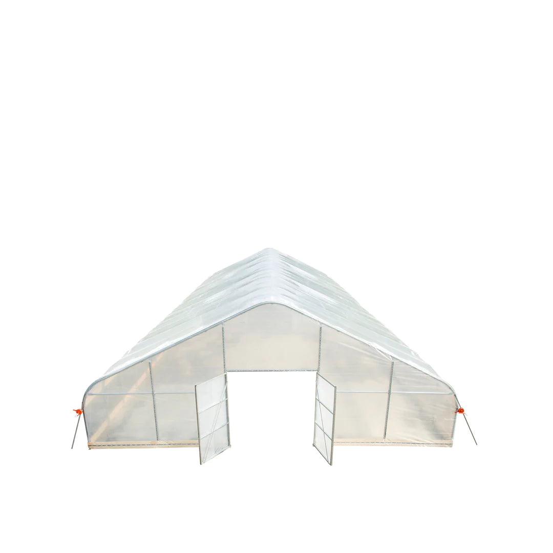 New 30’ x 60’ Tunnel Greenhouse Grow Tent w/6 Mil Clear EVA Plastic Film, Cold Frame, Hand Crank Roll-Up Sides, Peak Ceiling Roof