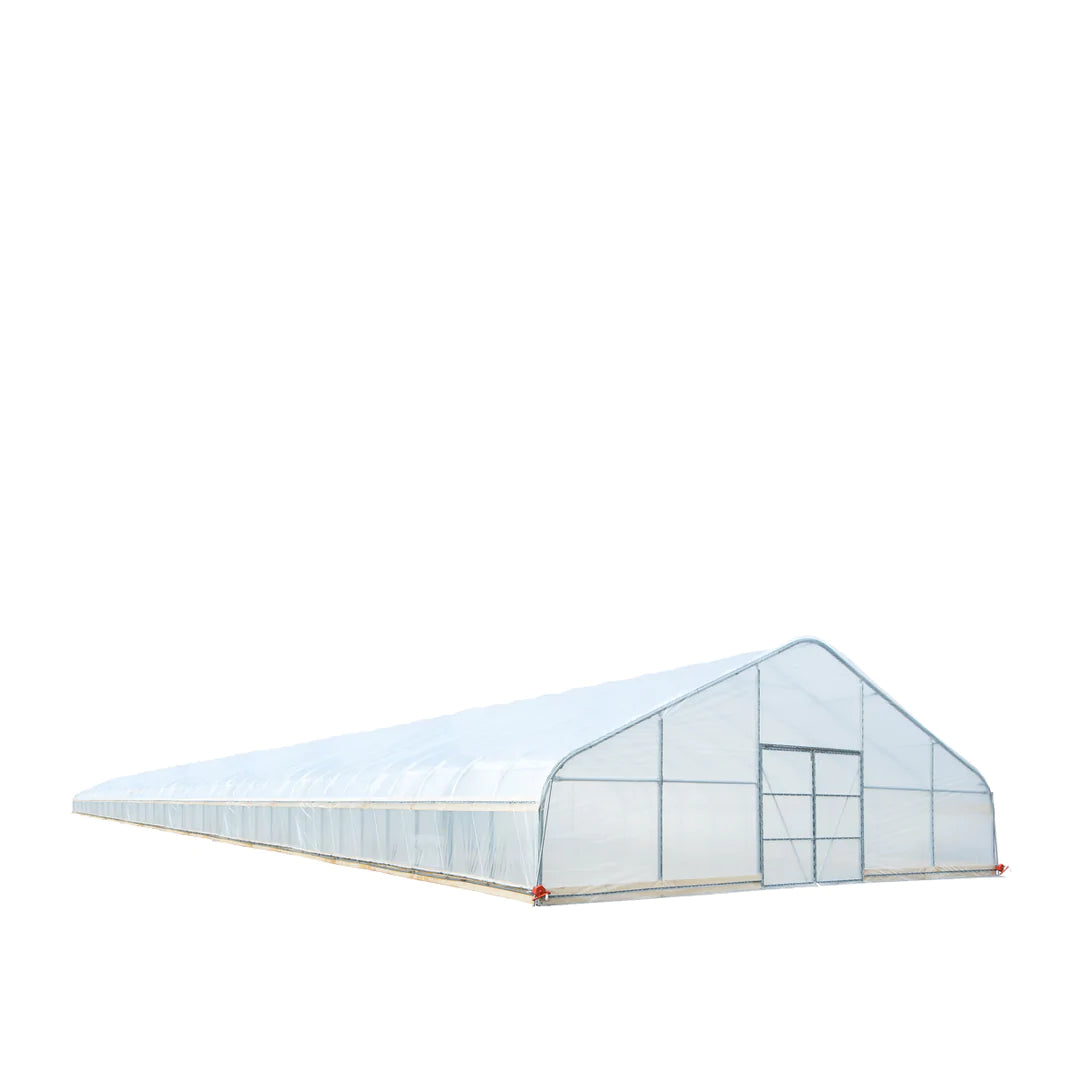 New 30’ x 150’ Tunnel Greenhouse Grow Tent w/6 Mil Clear EVA Plastic Film, Cold Frame, Hand Crank Roll-Up Sides, Peak Ceiling Roof