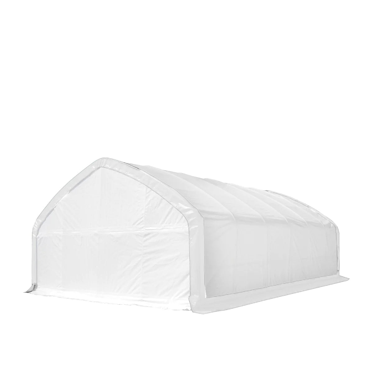 New 20' x 30' Straight Wall Peak Ceiling Storage Shelter with Heavy Duty 11 oz PE Cover & Drive Through Door