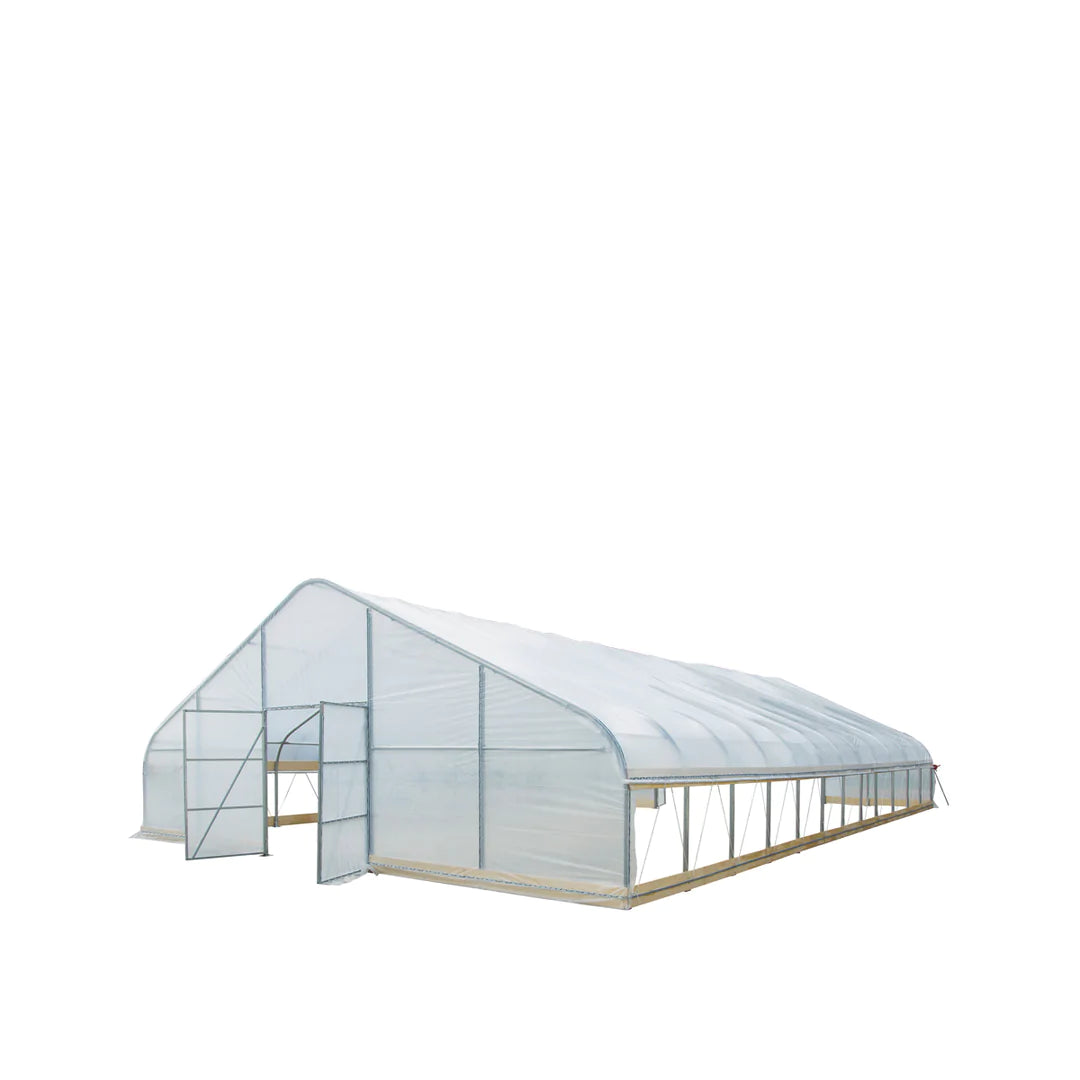 New 30’ x 50’ Tunnel Greenhouse Grow Tent w/6 Mil Clear EVA Plastic Film, Cold Frame, Hand Crank Roll-Up Sides, Peak Ceiling Roof